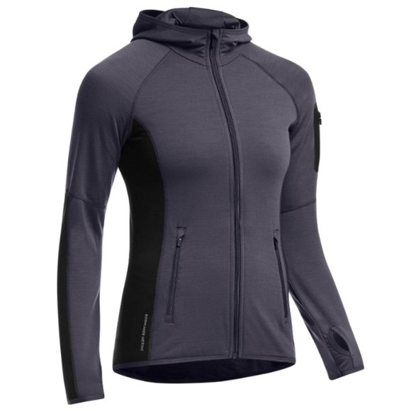 Icebreaker Jackets & Blazers - Icebreaker Merino Blue Long Sleeve Full Zip Hoodie Atom GT Jacket Sweater - L